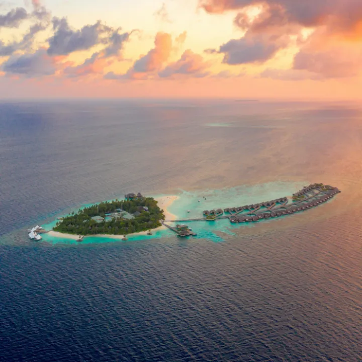 Aerial view of an island